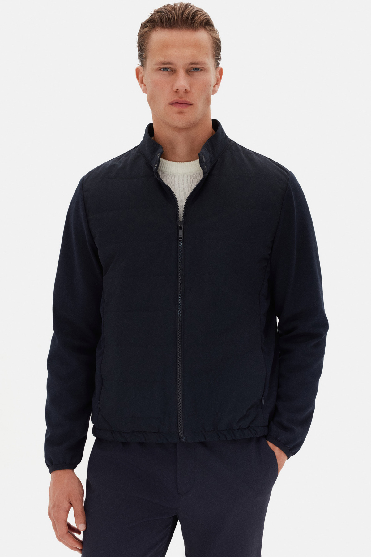  کت تک رنگ سرمه‌ای اسلیم فیت