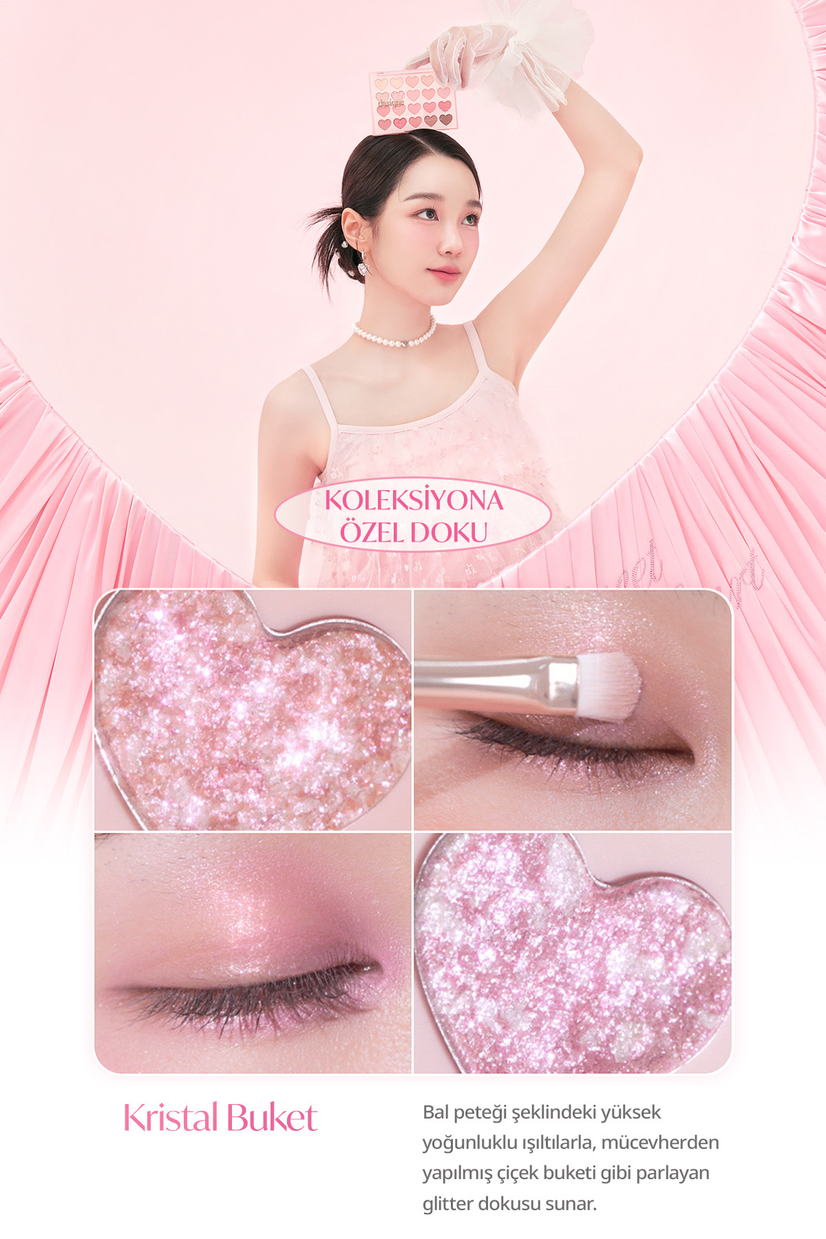 Mat ve Işıltılı Tonlardan Oluşan 20 Renkli Far Paleti Mood Shadow Palette (06 Sweet Heart) — صورتی 111646 — تصویر 8 از 9