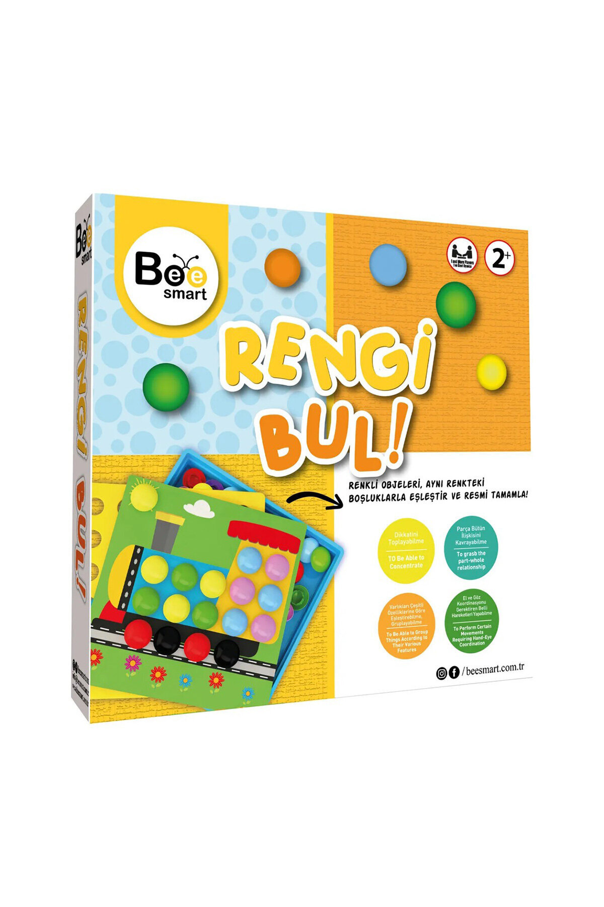 KUT FLY 3 ADET Bee Smart Rengi Bul Eğitici Oyun