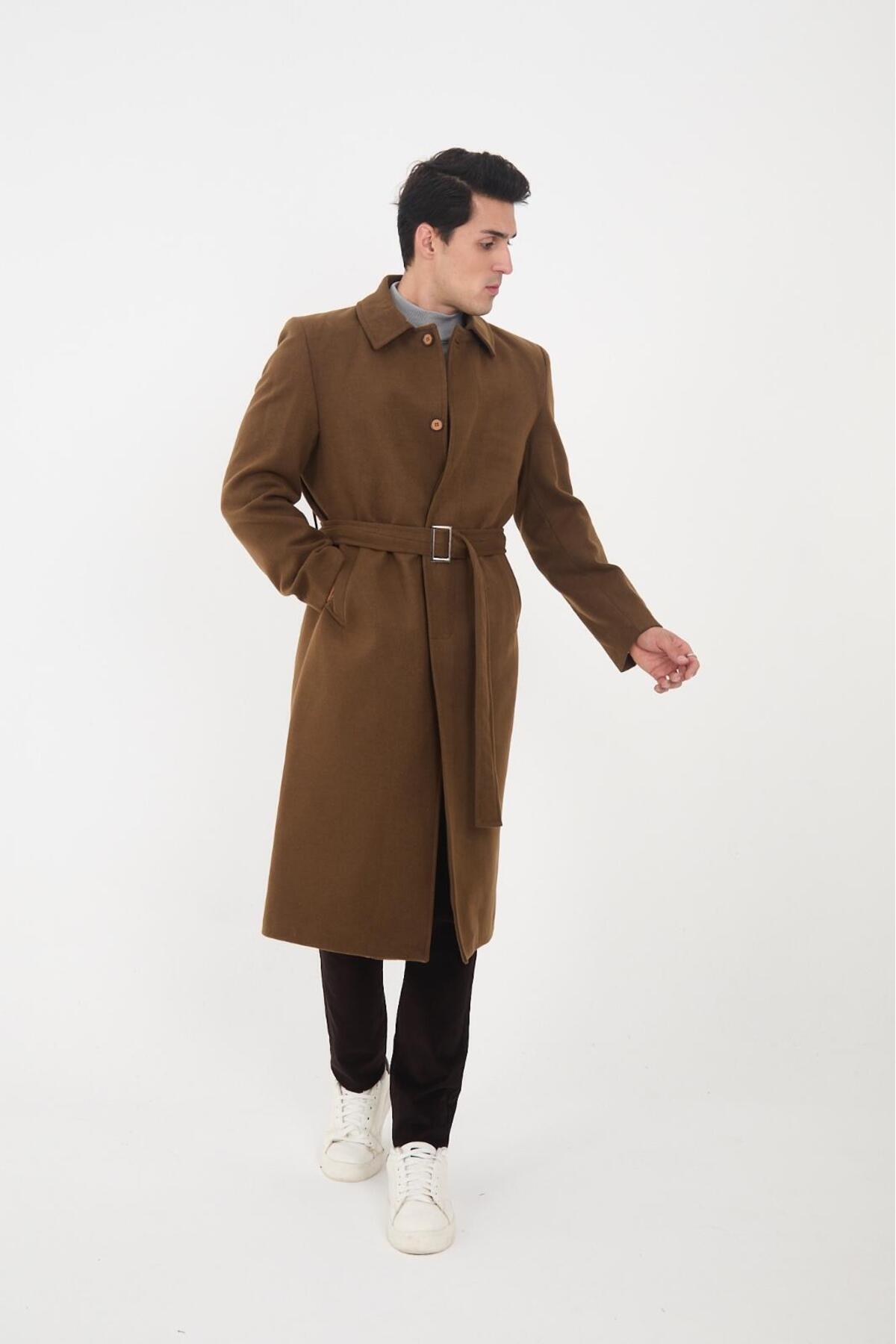 l lebs collection moda lebs şekil  Erkek Tam Boy Kaşe Palto