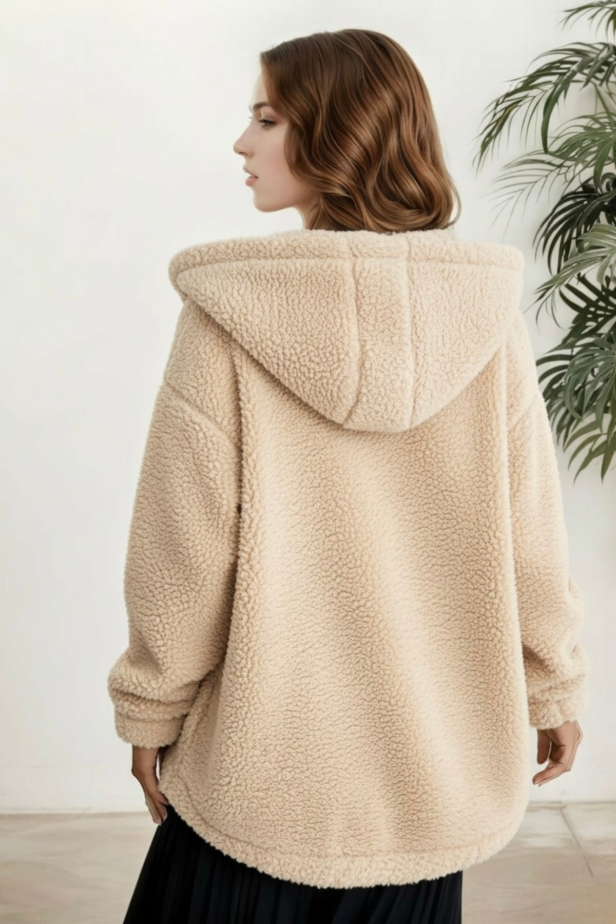 HİRAMİR Peluş Kuzu Kıvırcık Torba Cepli Kolej Mont Taş KS2526 görsel 6