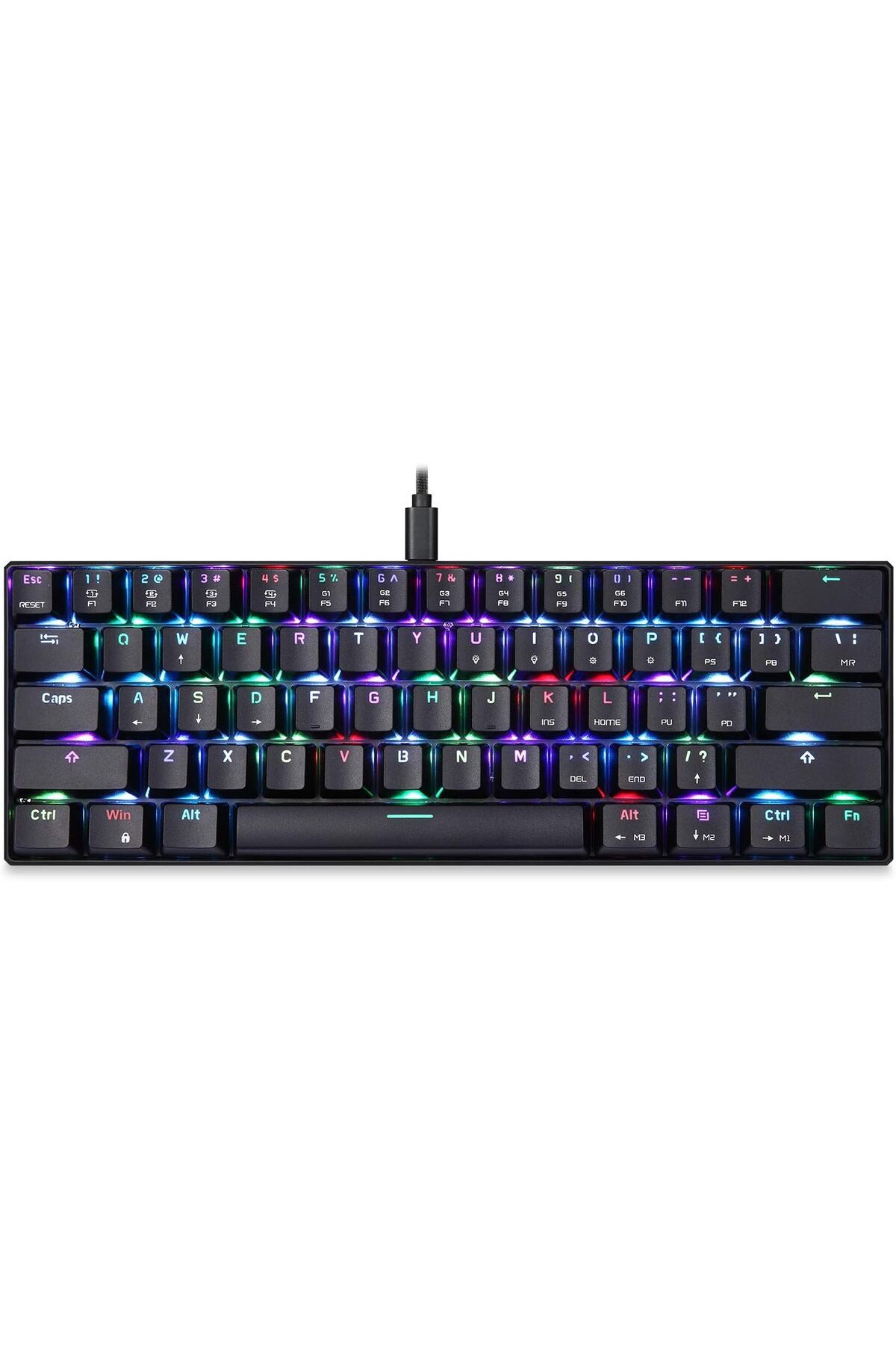 MOTOSPEED CK61 60% Wired Mechanical Keyboard, 61 Keys, RGB LED, USB-C ...