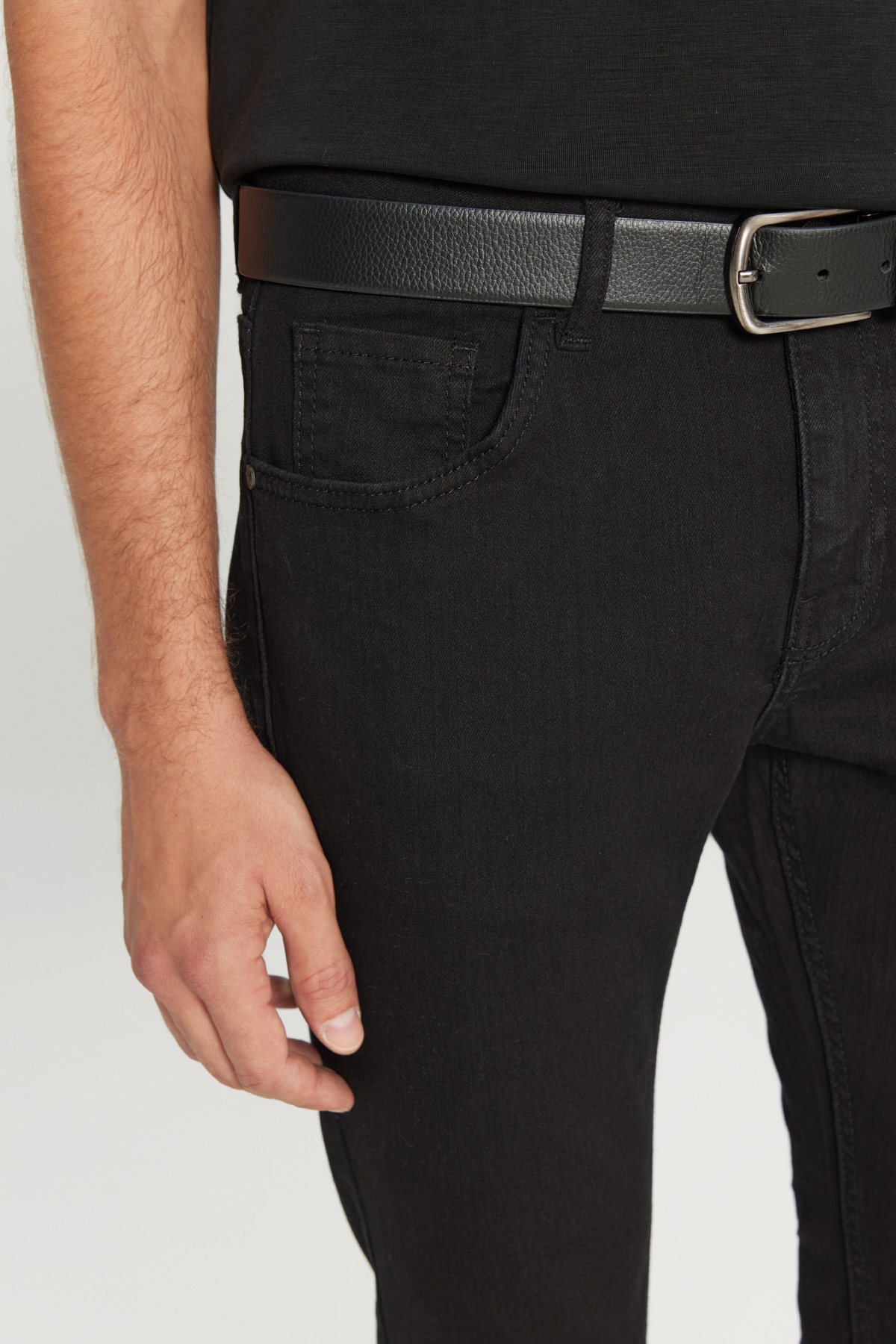 AC&Co / Altınyıldız Classics  Erkek Siyah Diz İzi Yapmayan Pamuklu Esnek Denim Jean Kot Pantolon Ekstra Slim Fit Dar Kesim Rıss - Görsel 9