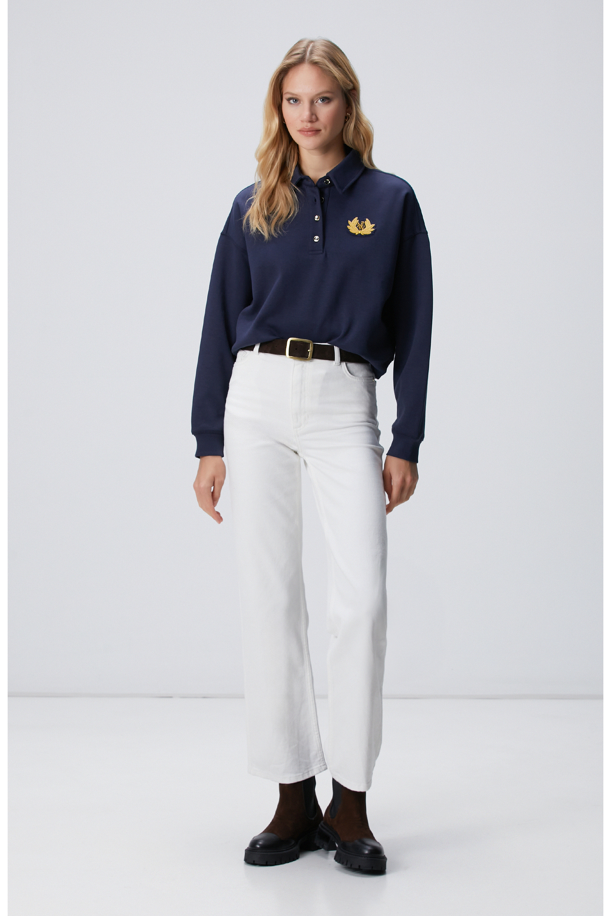 Network  Lacivert Patch Detaylı Sweatshirt - Görsel 3