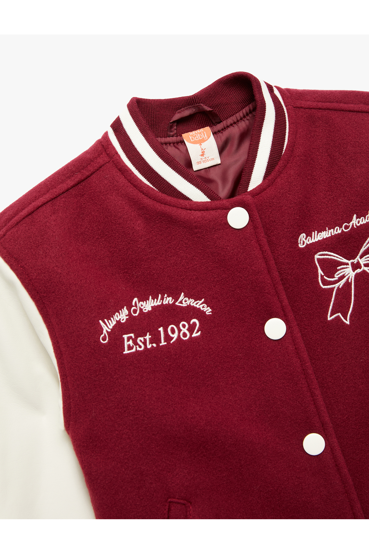 Koton İşleme Detaylı Uzun Kollu Kaşe Bomber Kolej Ceket fotoğrafı 3 (önizleme)