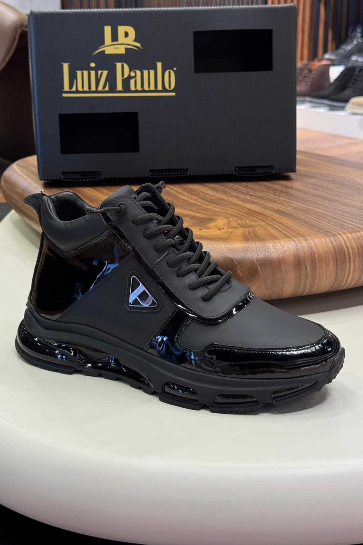 Luiz Paulo  2027 Siyah Cilt Hakiki Deri Erkek Bot - Görsel 2