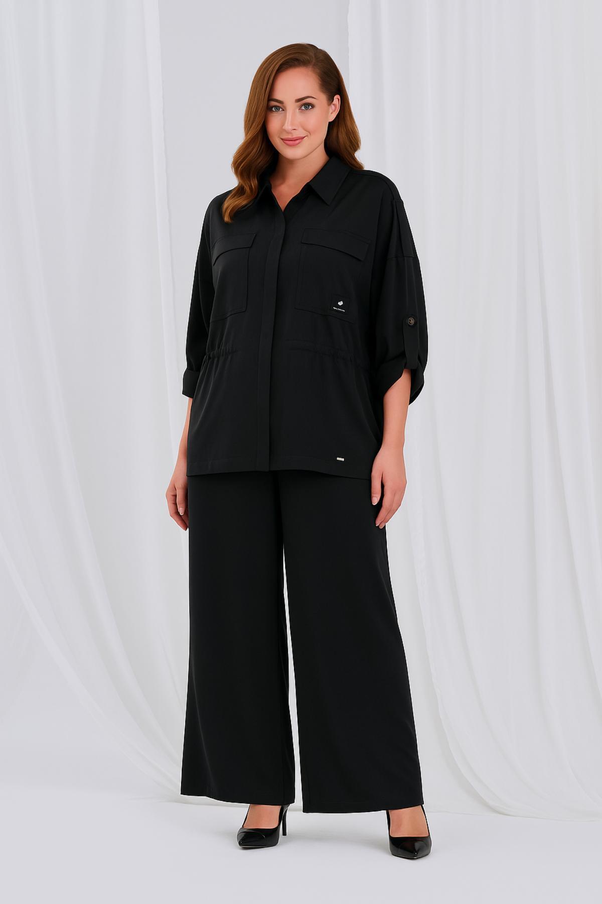 DE WHITES BÜYÜK BEDEN BASKI DETAYLI GÖMLEK