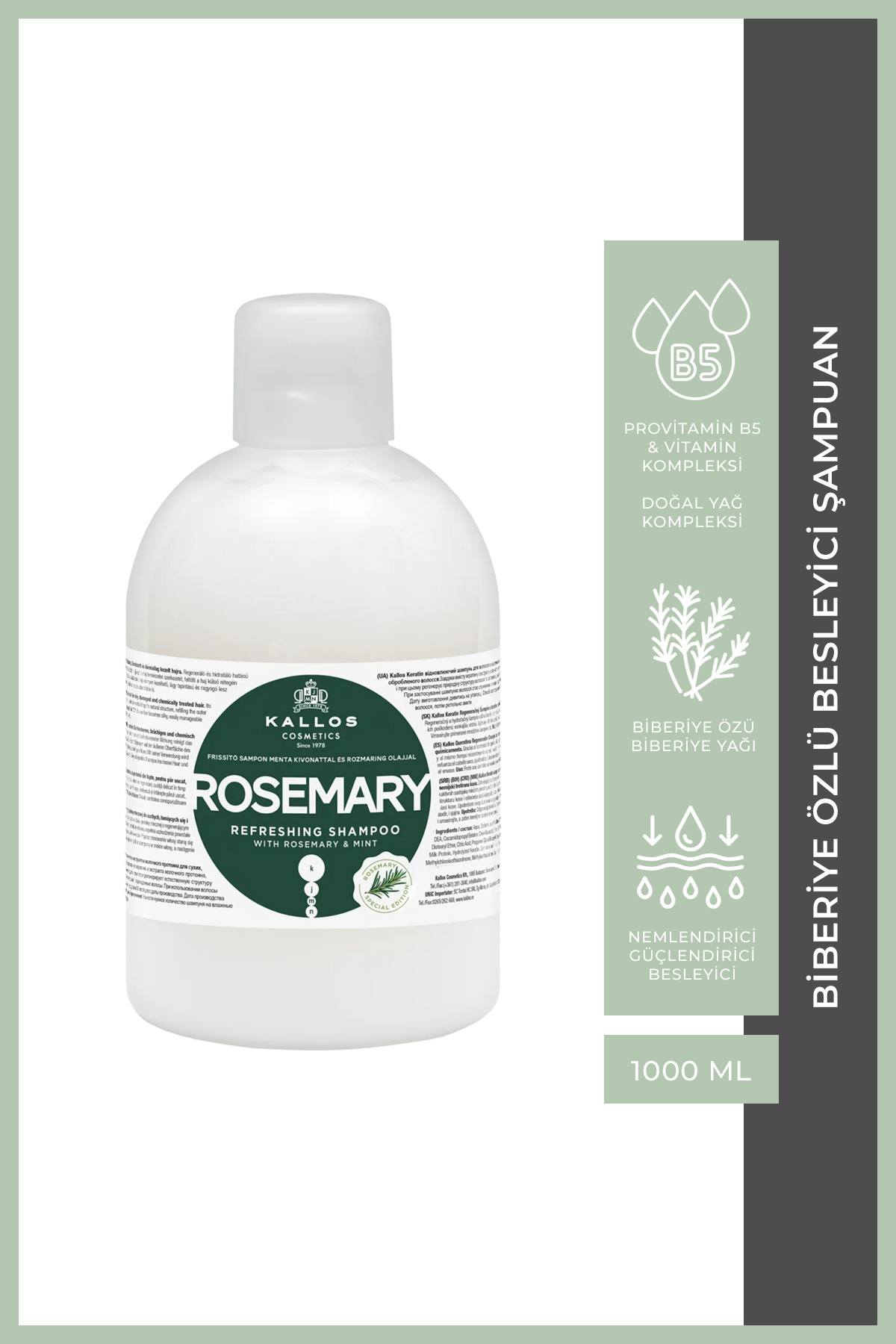 Kallos Kjmn Biberiye Özlü Besleyici Şampuan 1000ml