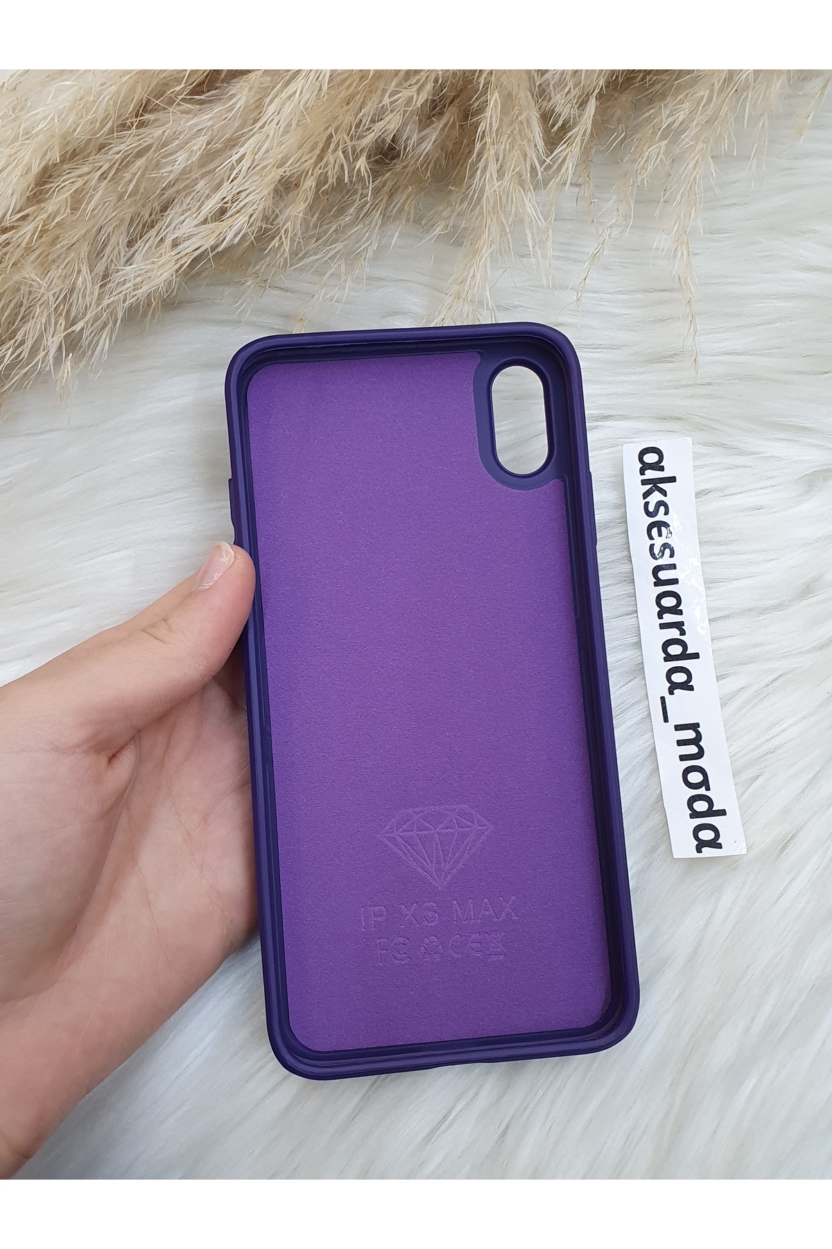 SWAROVSKI iPhone X / XS ケース パープル ZB Aksesuarda Moda İPHONE XS MAX Uyumlu Taşlı Lüks Markalı