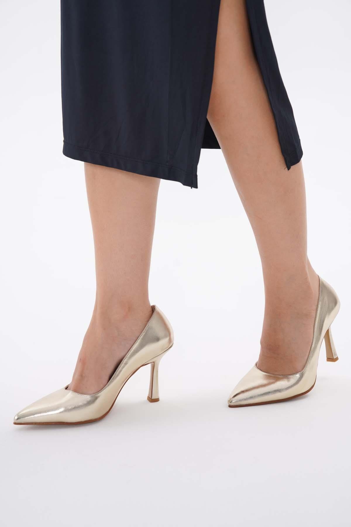 golden heel Pantofi Cu Toc Stiletto Aurii Pentru Femei - 41