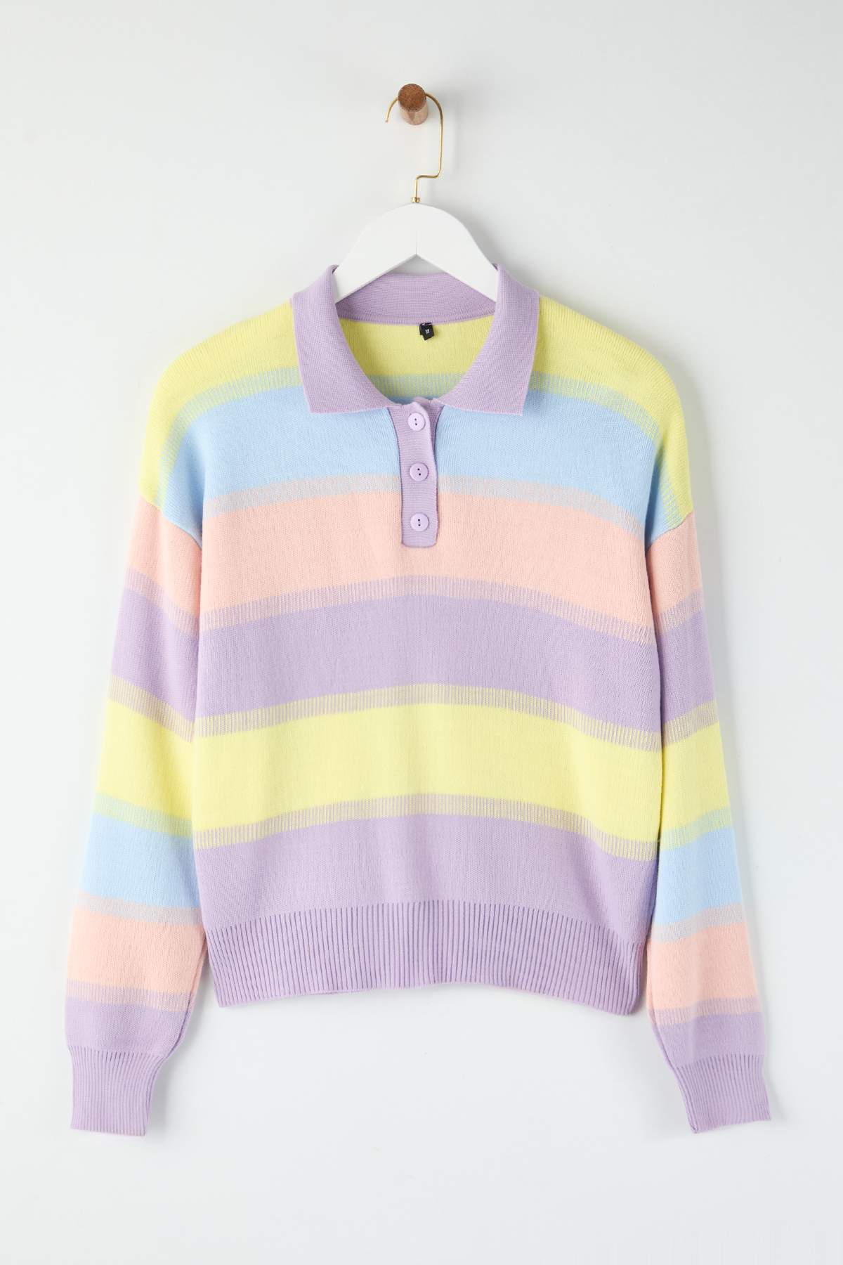 Trendyolmilla  Mavi Renk Bloklu Triko Kazak TWOAW22KZ0193 - Görsel 9