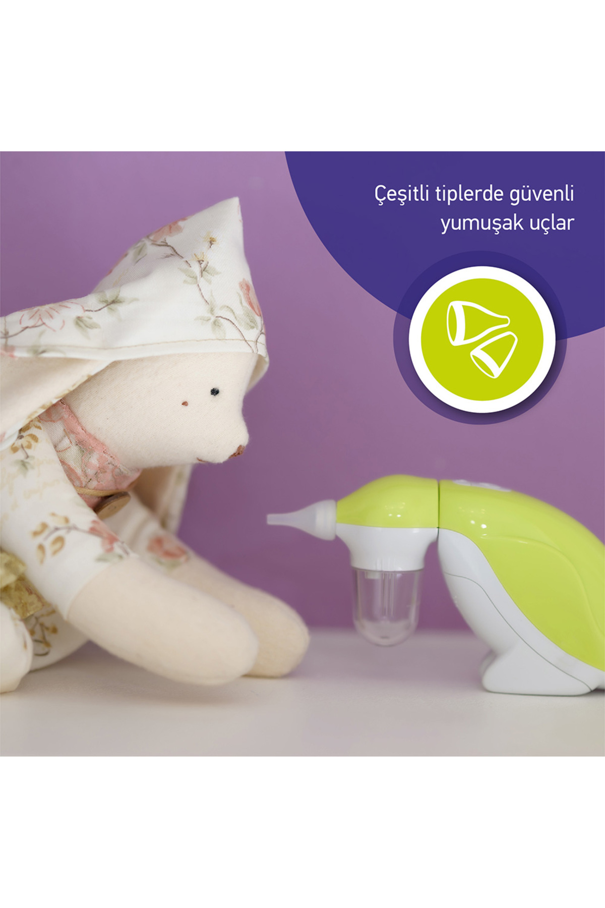 AGU BABY Agu Ns19 Sessiz Ergonomik Etkili Burun Temizleme Aspiratörü, Yeşil fotoğrafı 6 (önizleme)