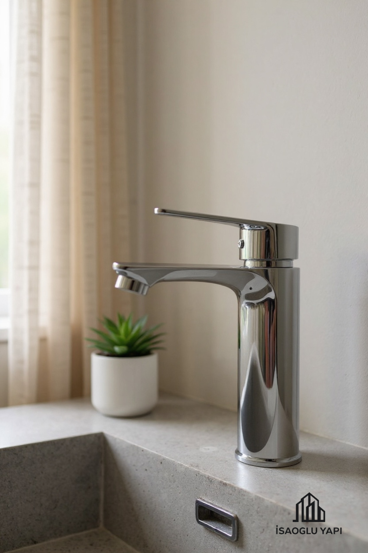 İSAOĞLU YAPI Lavabo Bataryası Silver Gümüş Mito Design Lavabo Bataryası