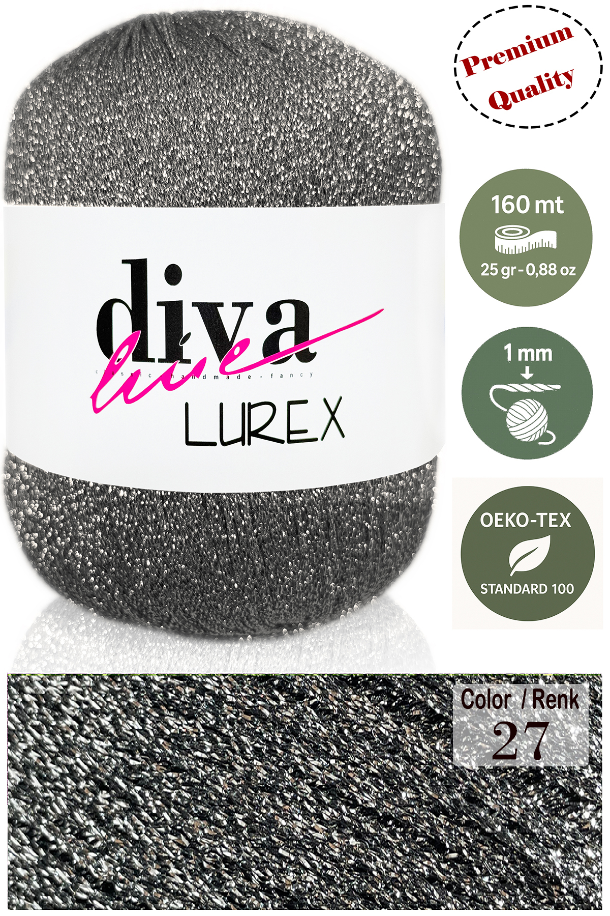 Diva Lurex 27 Medium Grey