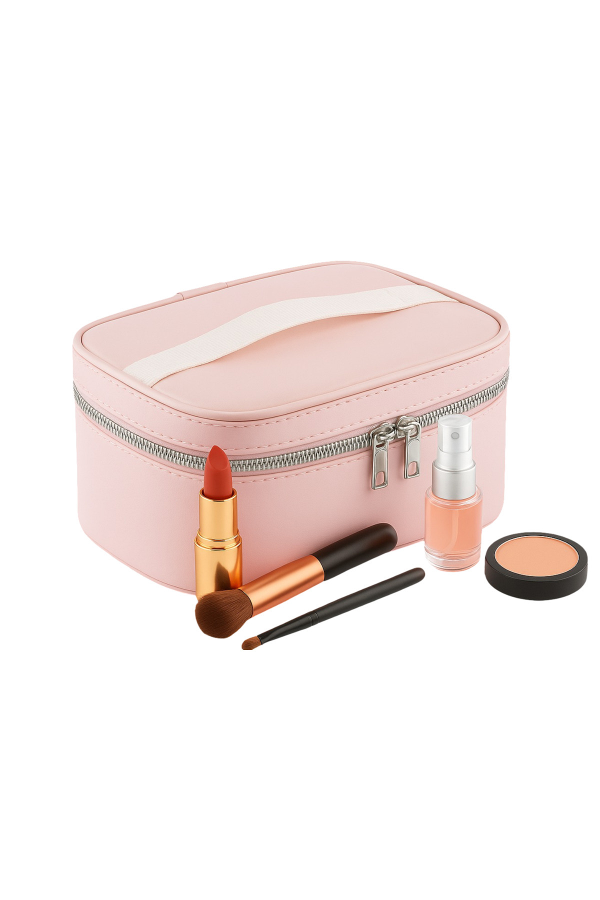 NS reliable Captain Seyahat Makyaj Organizatörü Makyaj Çantası Çok Fonksiyonlu Kozmetik Çanta Pembe