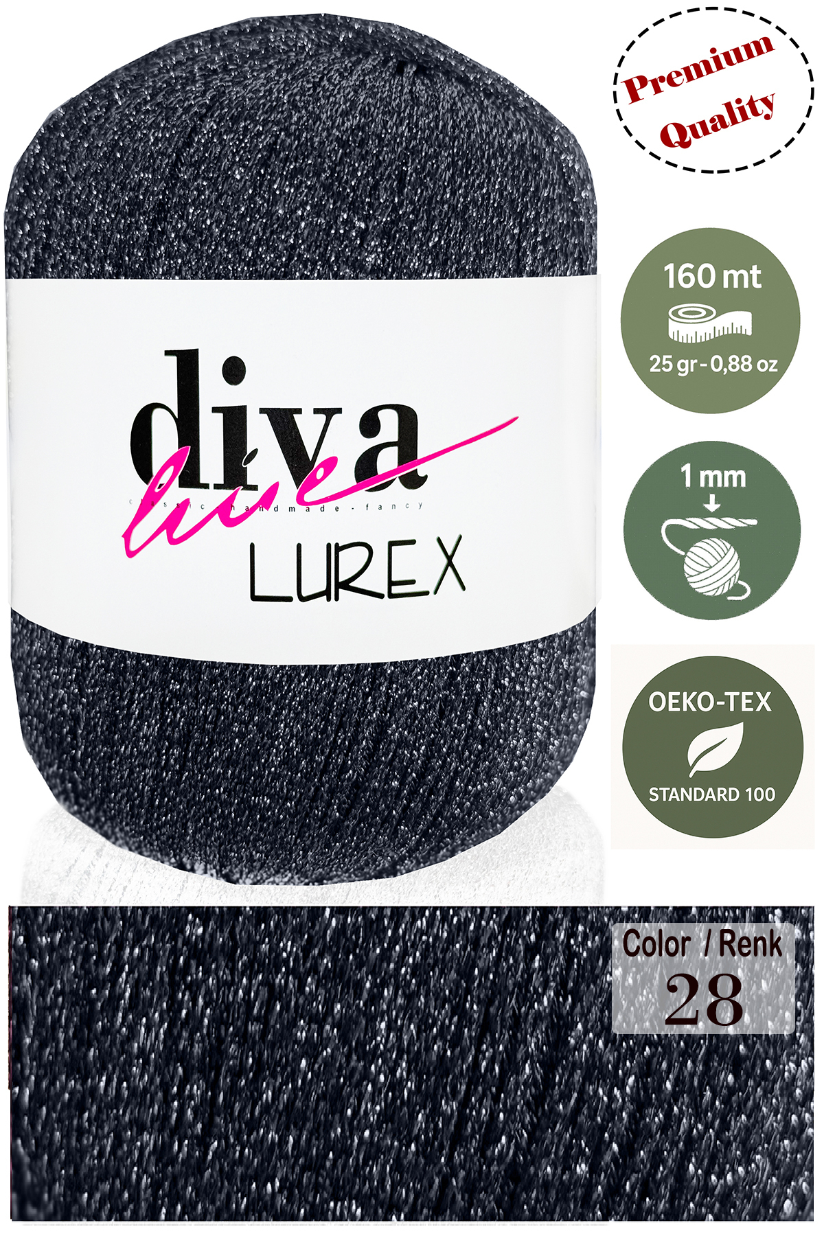 Diva Lurex 28 Anthracite