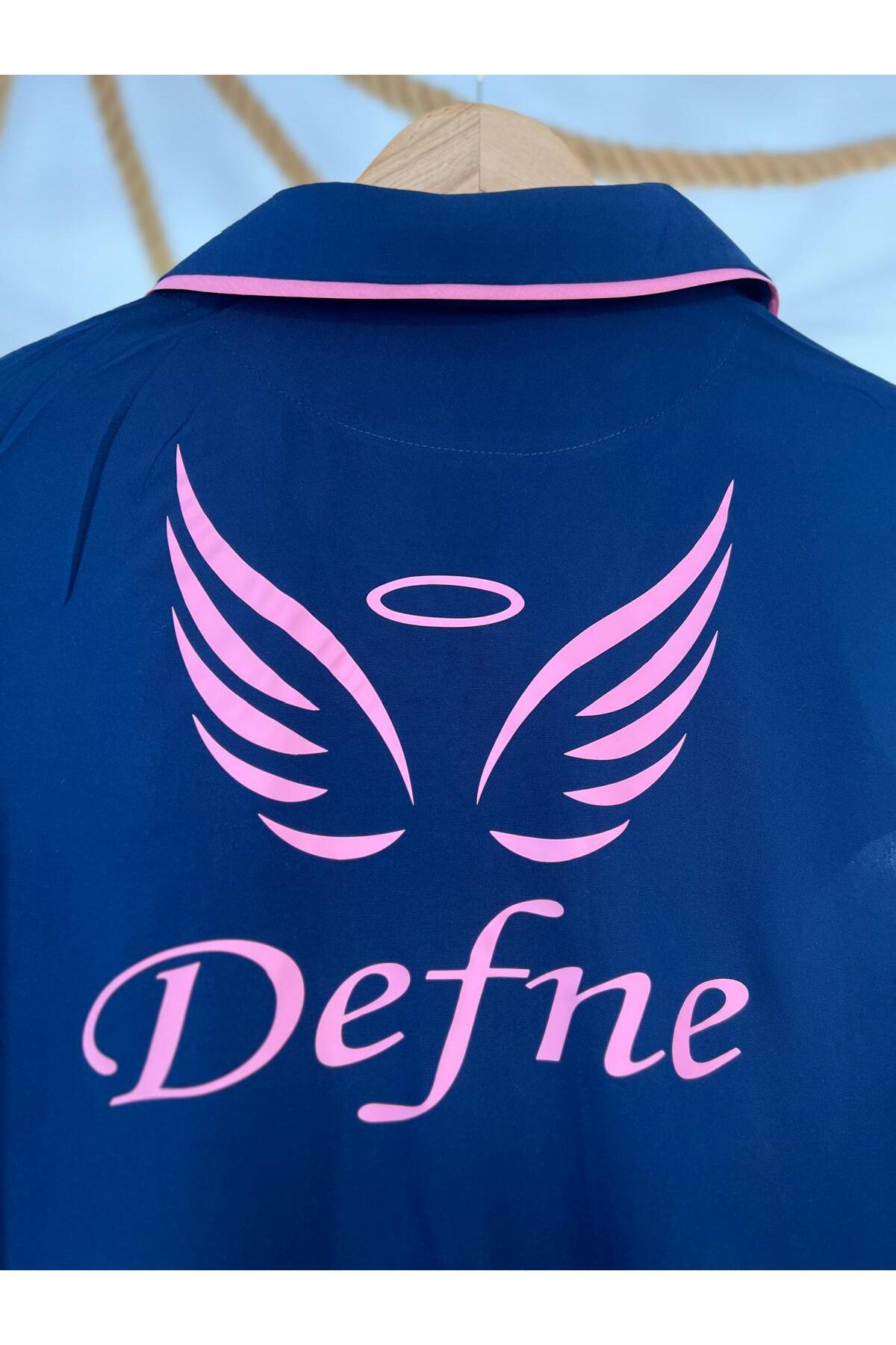 ADEREN KİDS LACİVERT PEMBE MELEK KANATLI KİŞİYE ÖZEL İSİM BASKILI PAMUK PİJAMA TAKIMI HEDİYE DOĞUM GÜNÜ PARTİ fotoğrafı 3 (önizleme)