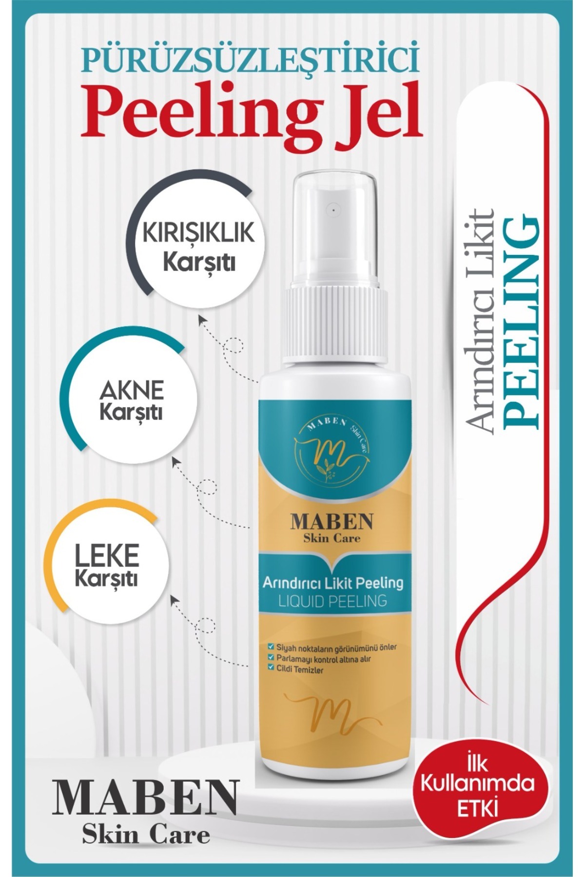 Arındırıcı Likit Peeling Pürüzsüzleştirici Kırışıklık, ve Leke Karşıtı Yüz ve El Peeling Jel 100gr — maben01 — تصویر 4 از 9
