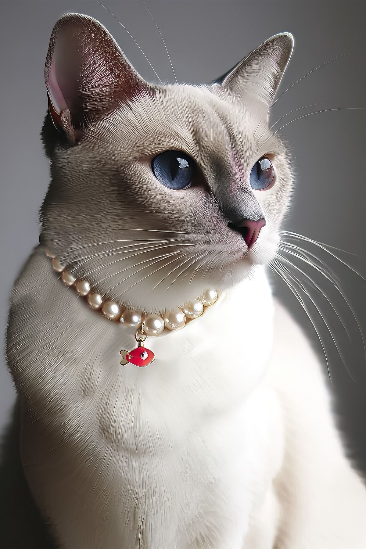 MinimalistTasarım Kedi inci Kolye, Kedi Kolyesi, Incili Kedi Kolyesi, Kedi Oyuncağı, Kedi Tarağı, Kedi Tasması