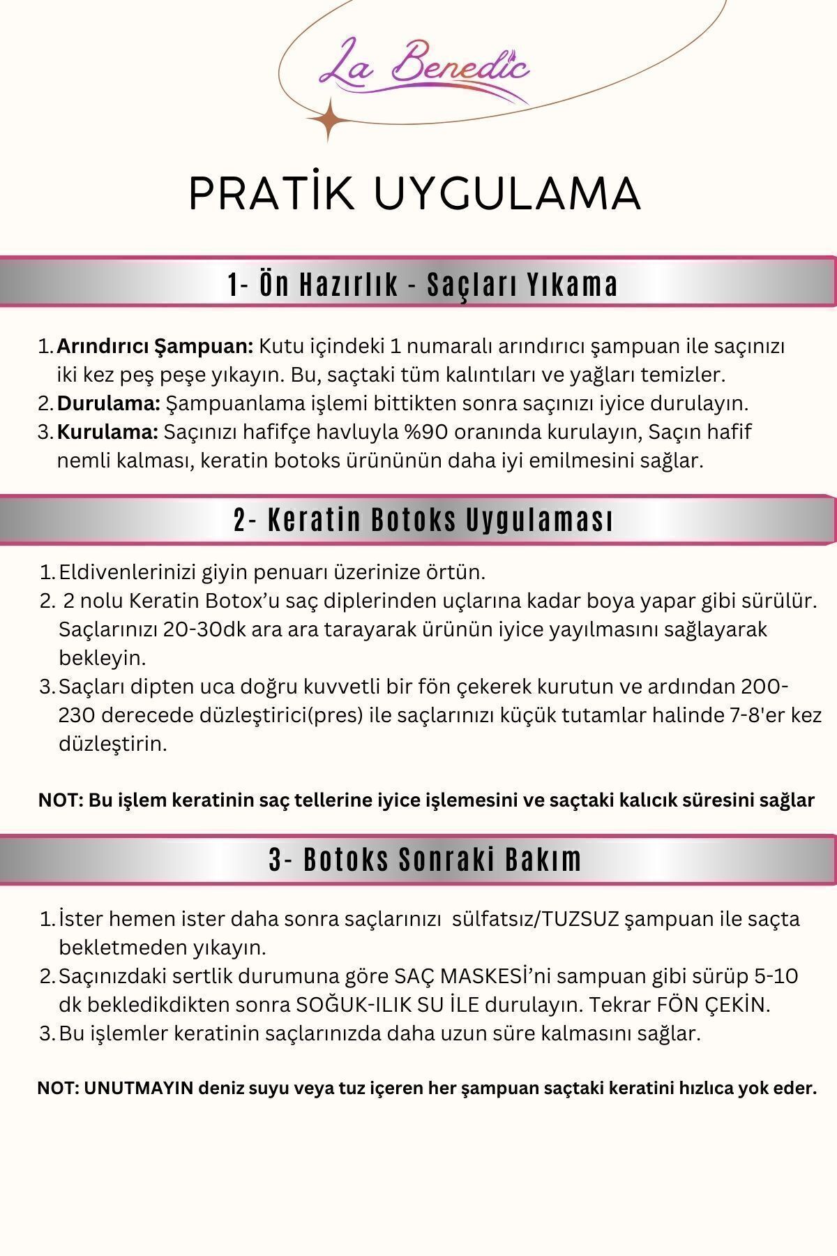 4 Aşamalı Keratin Botox Hızlı Düzleştirici & Bakım Brezilya Fönü Jel Set (KOYU RENKLİ SAÇLAR İÇİN) — 423006-T — تصویر 7 از 7
