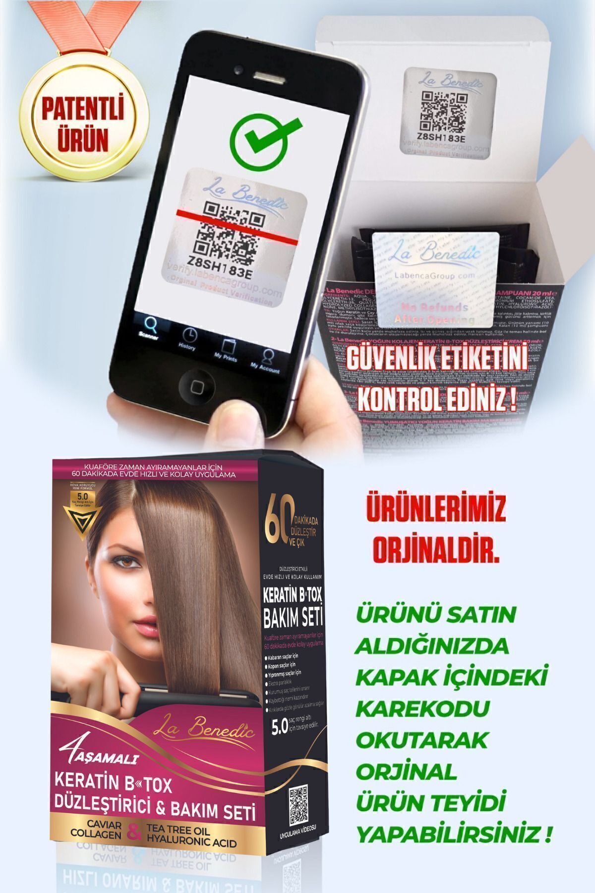 4 Aşamalı Keratin Botox Hızlı Düzleştirici & Bakım Brezilya Fönü Jel Set (KOYU RENKLİ SAÇLAR İÇİN) — 423006-T — تصویر 6 از 7