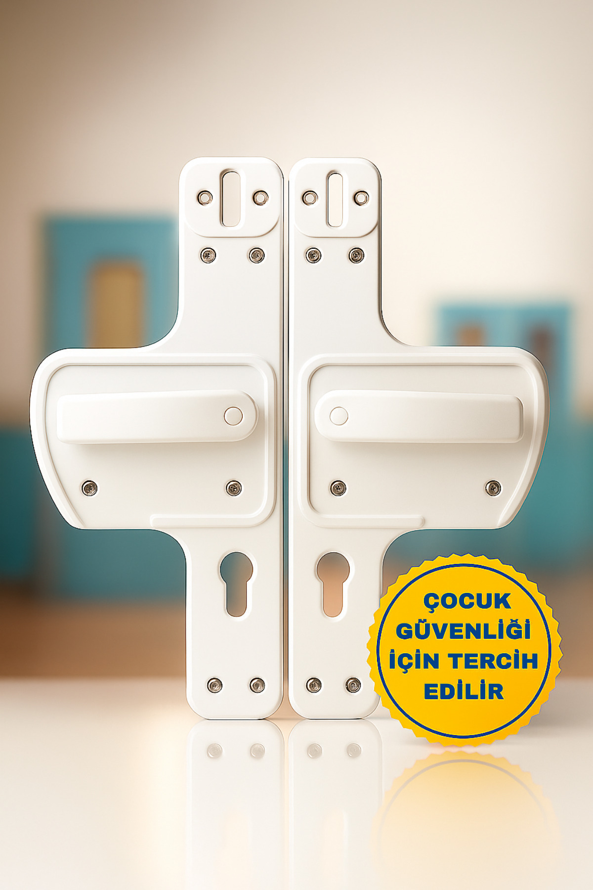 hilal kimya Okul-Kreş Kapıları Için Maksimum Güvenlik Dayanıklılık Sunan Kırılmaz Bariyerli Kapı Kolu-Beyaz