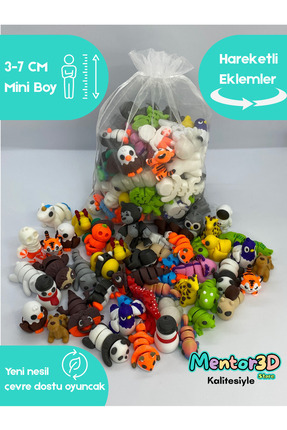 Mentor 3D Store Mini Organik Oyuncaklar – Kendin Seç 30 Adet Bebek 3D Hayvan ...