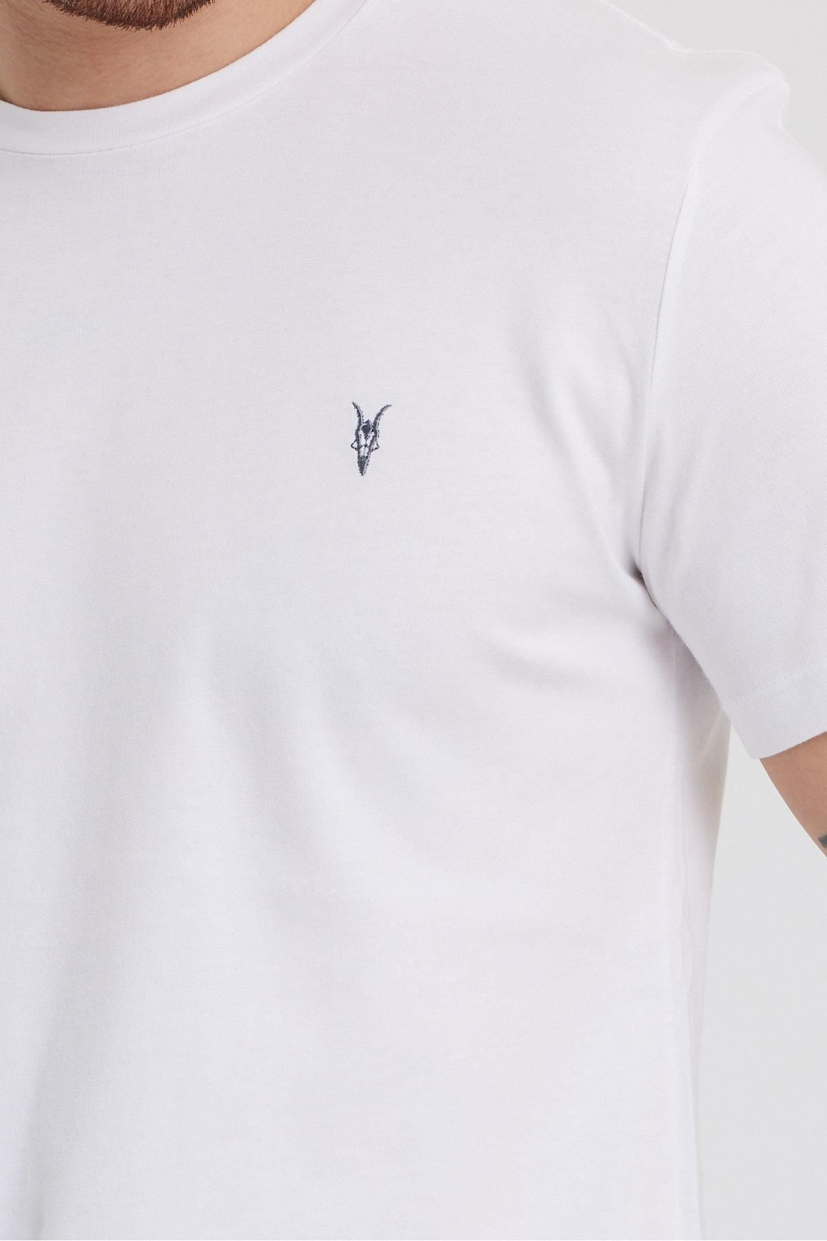 COMBİNE MİCHAİL  Standart Kalıp Relaxed Bisiklet Yaka Nakış Detaylı 5-li T-shirt - Görsel 8