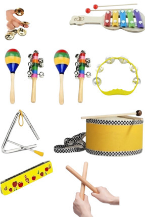 Depomiks Avm Orff Ritim Aletleri Seti Bebek Duyu Seti Parça Müzik Aletleri Se...