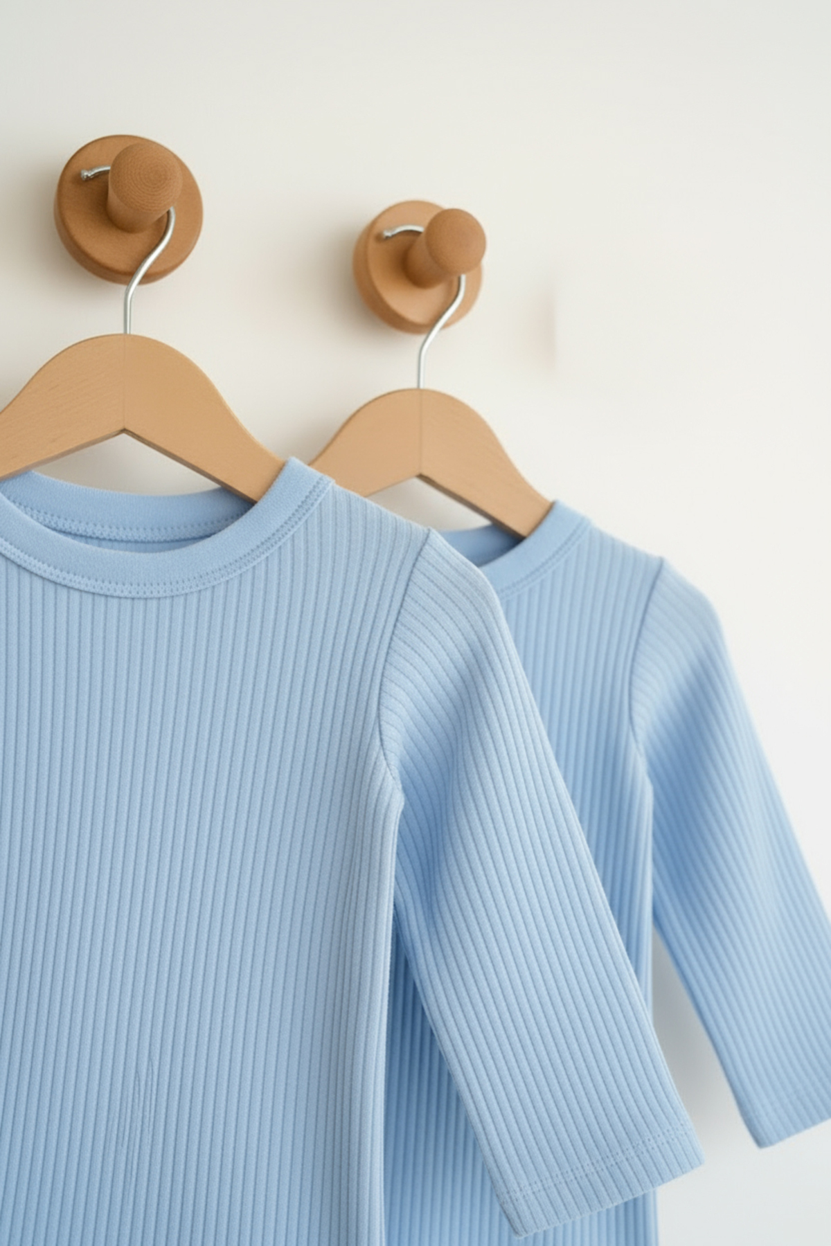 Lindakids Fitilli Kumaş %100 Pamuk Uzun Kollu Çıtçıtlı 3'lü Mavi Bebek Body/Zıbın fotoğrafı 3 (önizleme)