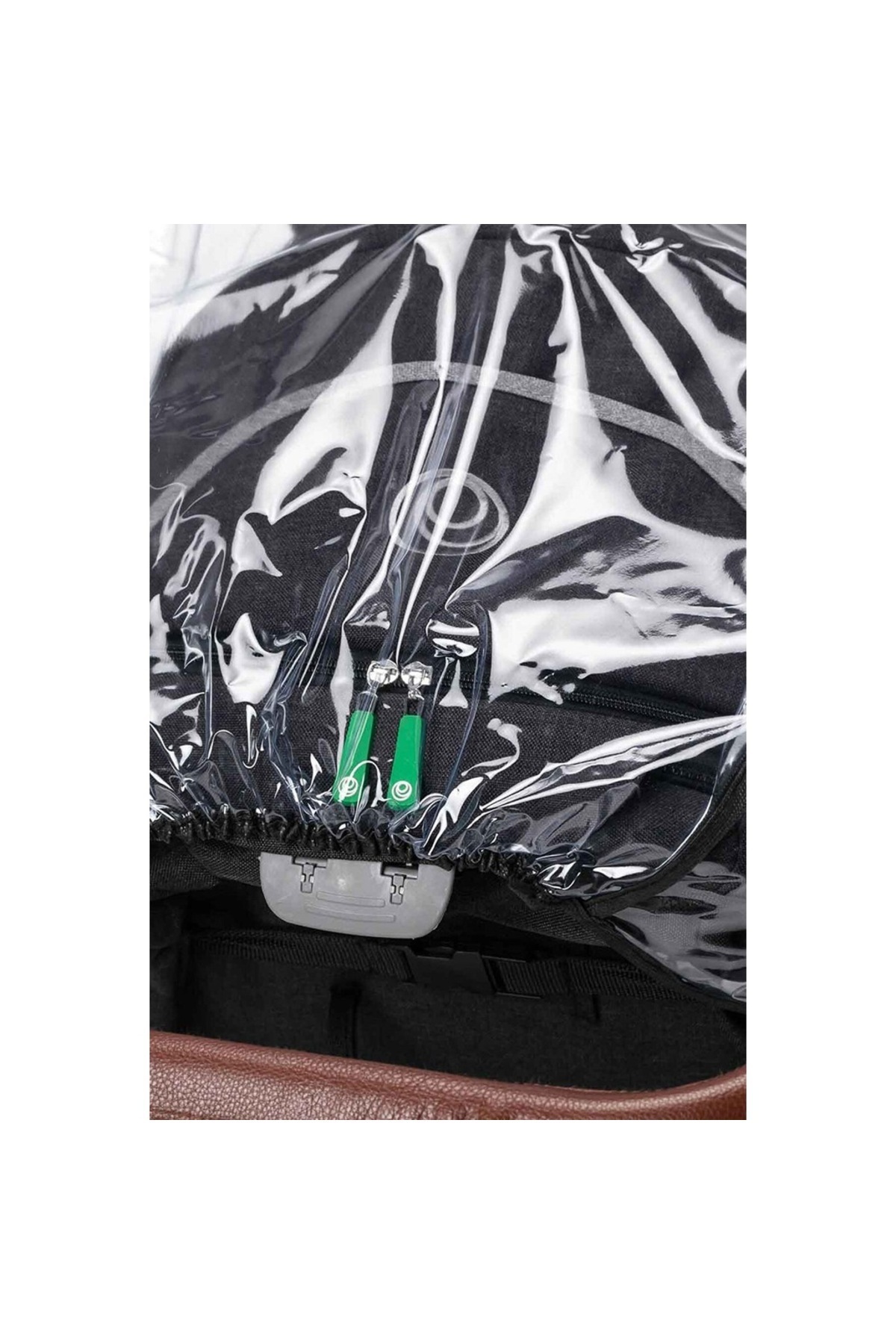 Malzek Fermuarlı Ultra Lüks Bebek Arabası Yağmurluğu Siyah fotoğrafı 4 (önizleme)