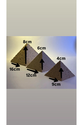 3DLİ Giza Büyük Piramit PLA Plastik 3'lü Set | Farklı Boyutlarda Mısır Pirami...