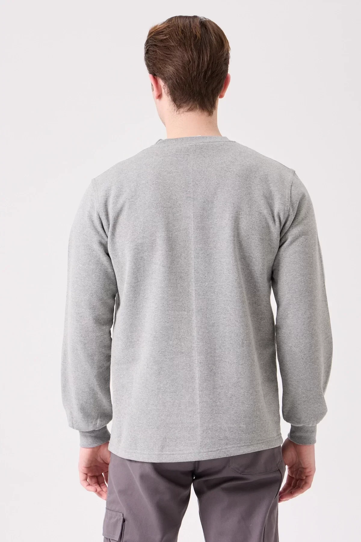 Erkek Pamuklu Sweatshirt Kışlık ISG Üniforması Herba Basic Rahat Kesim Günlük İş Kullanımı