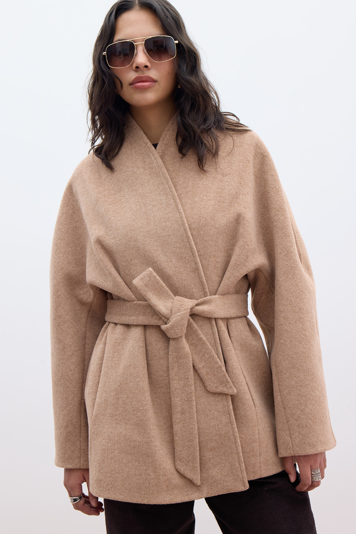 KIMONO STYLE CACHET COAT CINNAMON