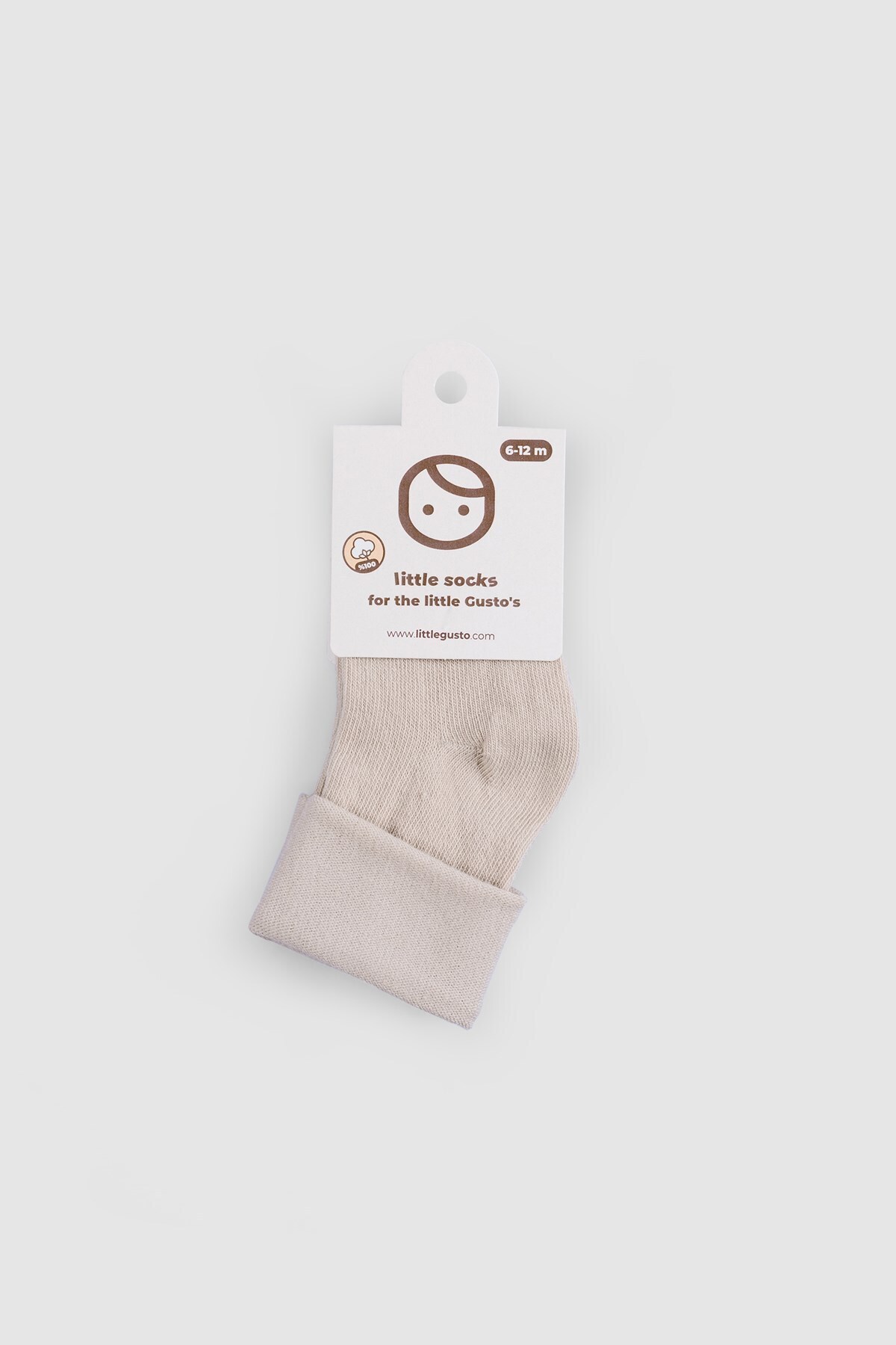 Little Gusto Organik Bebek Çorabı Bej fotoğrafı 5 (önizleme)