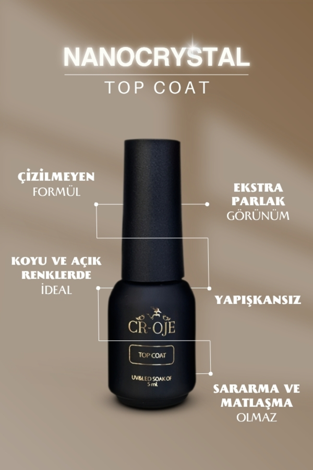 Kalıcı Oje İçin Nanocrystal Top Coat (5 ml) — طلایی primerx — تصویر 3 از 4
