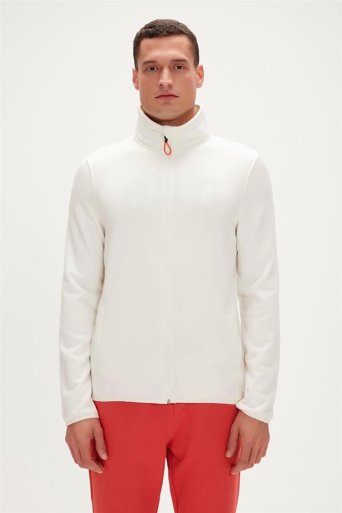 Bowie Full-Zip Marshmallow Beyaz Fermuarlı Erkek Polar Sweatshirt 23.02.21.001 — سفید 23.02.21.001 BEYAZ