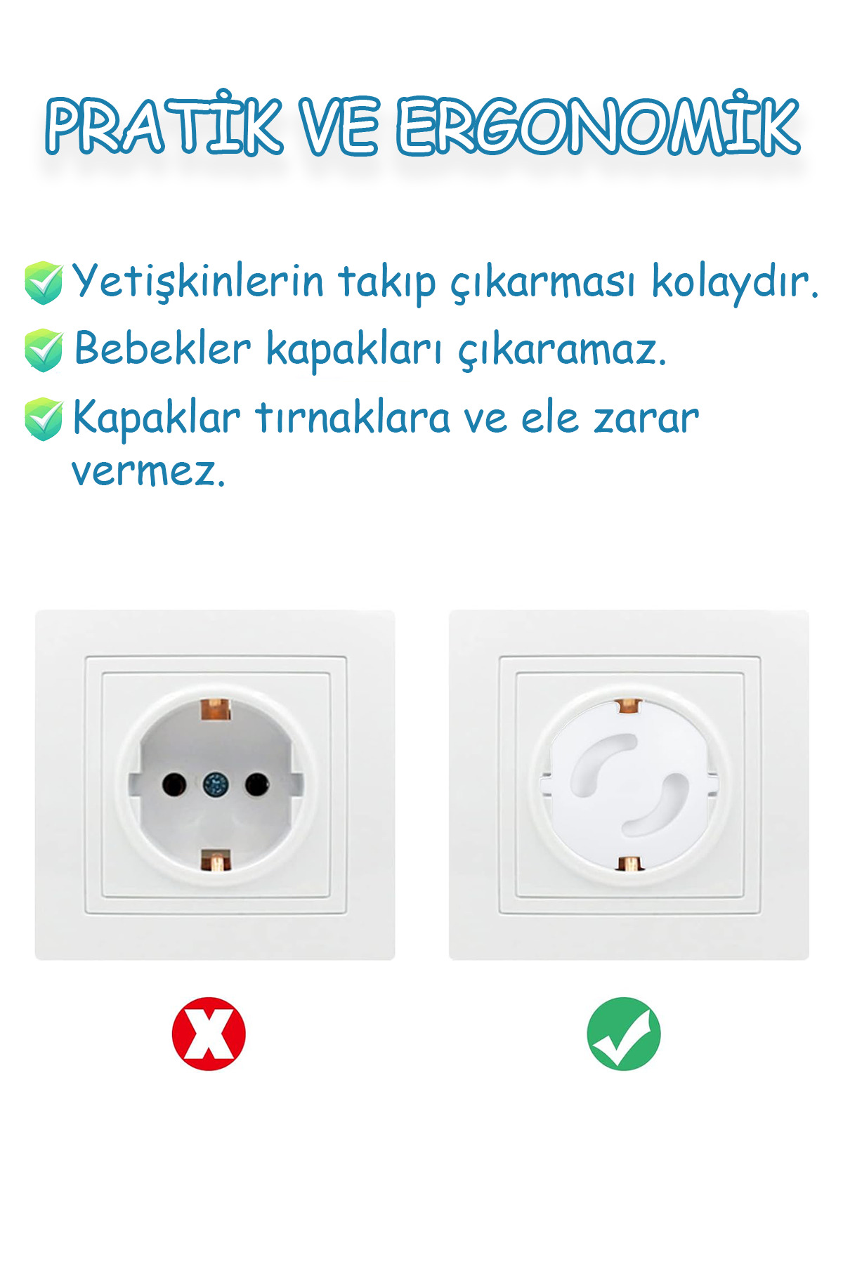 COZY SENSE Priz Koruyucu 6 Adet Bebek Piriz Kapatıcı Güvenlik Koruma Aparatı fotoğrafı 6 (önizleme)