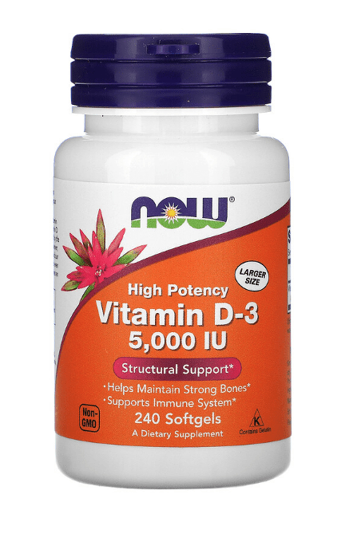 Now Foods High Potency Vitamin D-3 (5,000 IU) 240 Softgels.Usa Menşei.4039