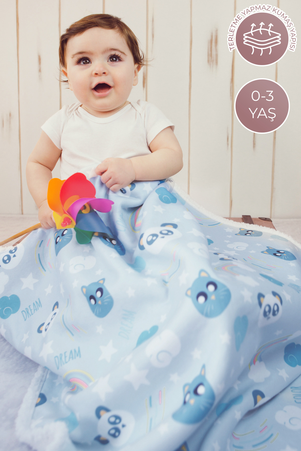 HAMUR Fluffy Bebek Battaniyesi 80x100 CmDream Kundak Puset Çift Taraflı Koyun Tüyü Battaniye 100x80 fotoğrafı 5 (önizleme)