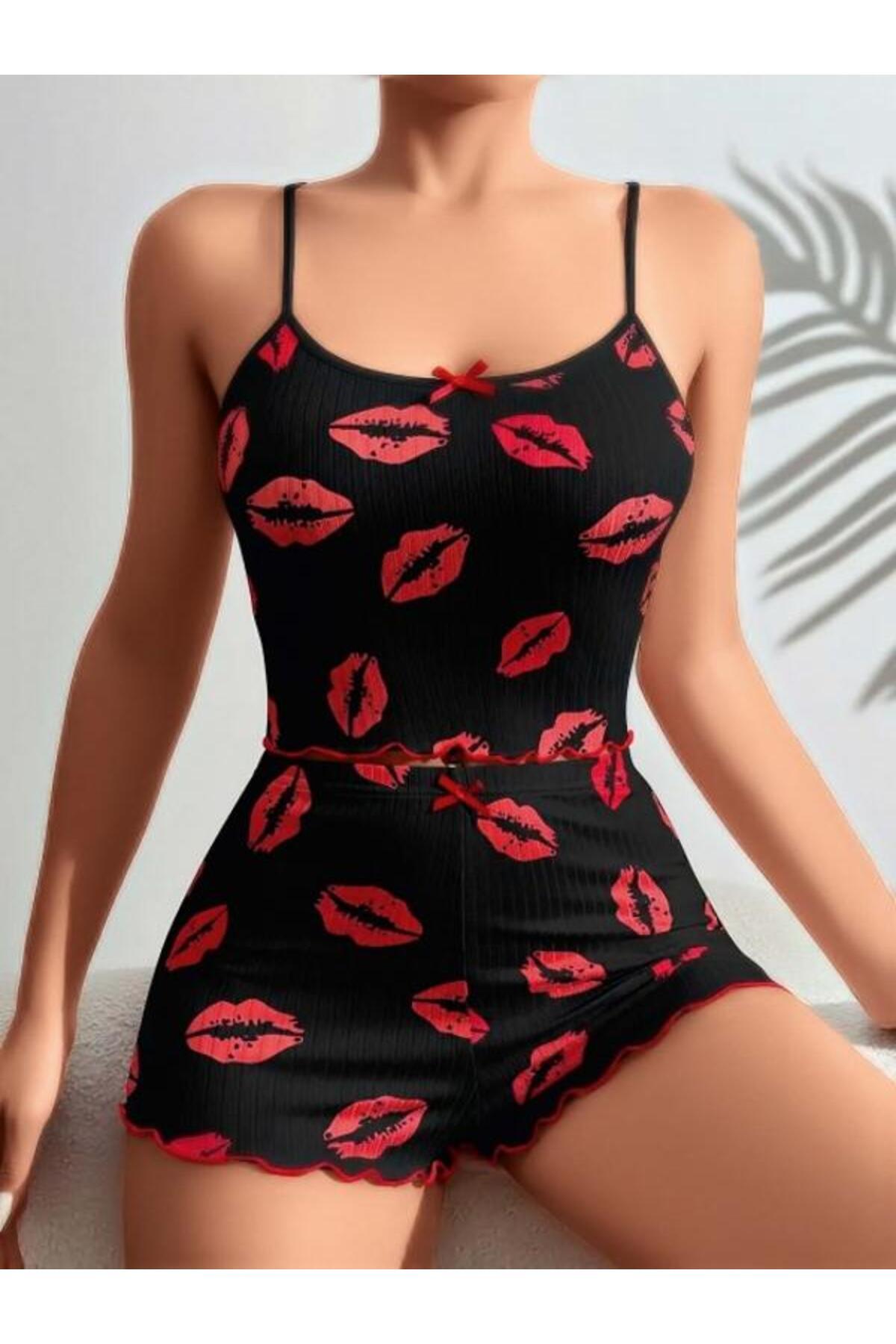 Gece Gecelik Takımı %90 Pamuk, %10 polyester Askılı