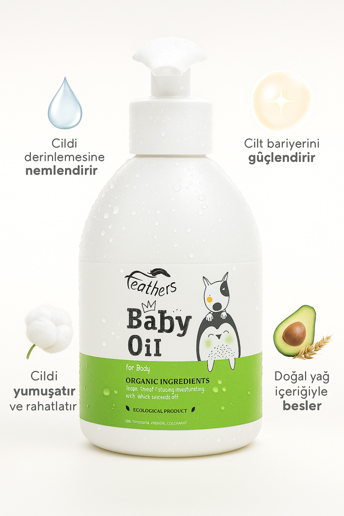 Cosmolive Bebek Yağı | Organik Bakım | Paraben Parafin Içermez | Ekolojik Sertifikalı | 300 ml fotoğrafı 2 (önizleme)