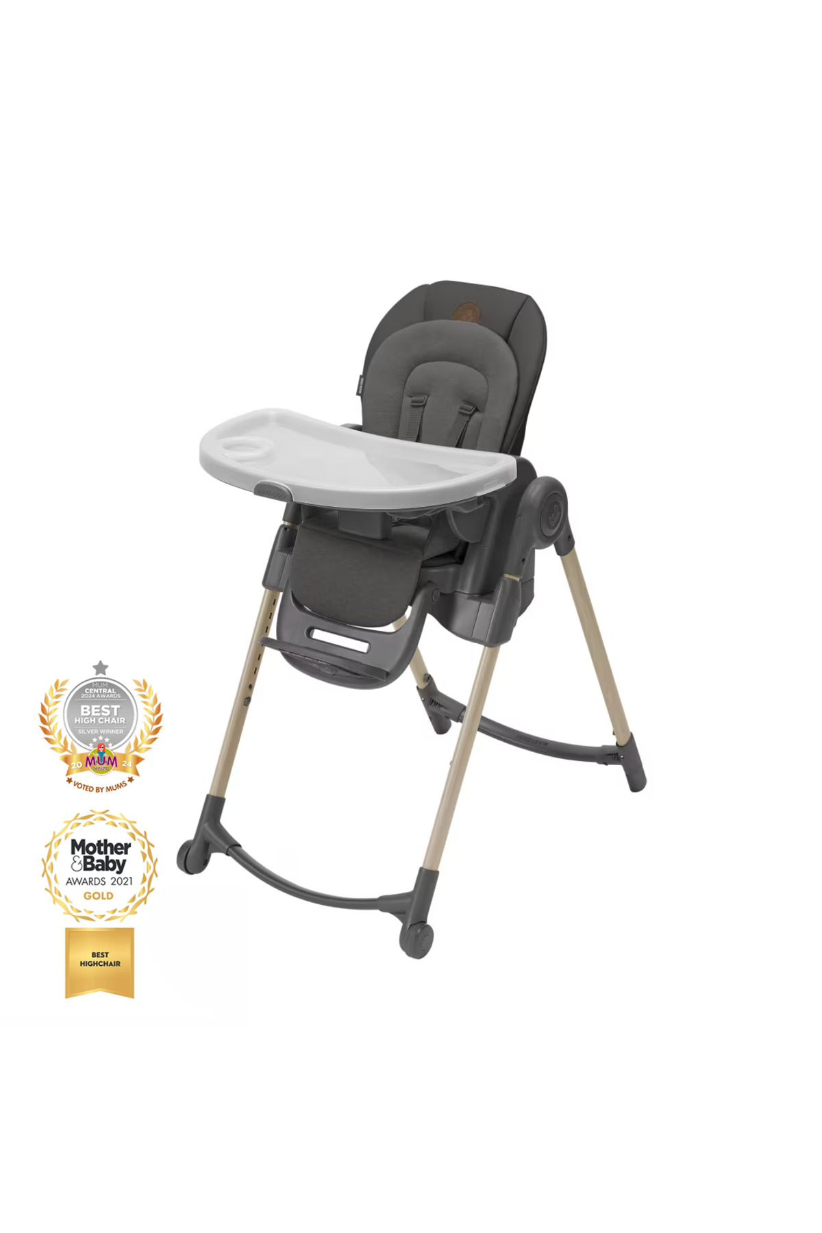 MAXİ-COSİ Minla 6'sı Bir Arada  Ahşap Görünümlü Mama Sandalyesi Beyond Graphite Eco