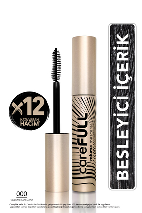 Flormar Hacim Veren Besleyici Maskara (SİYAH) - Carefull Volume - 000 Black -...
