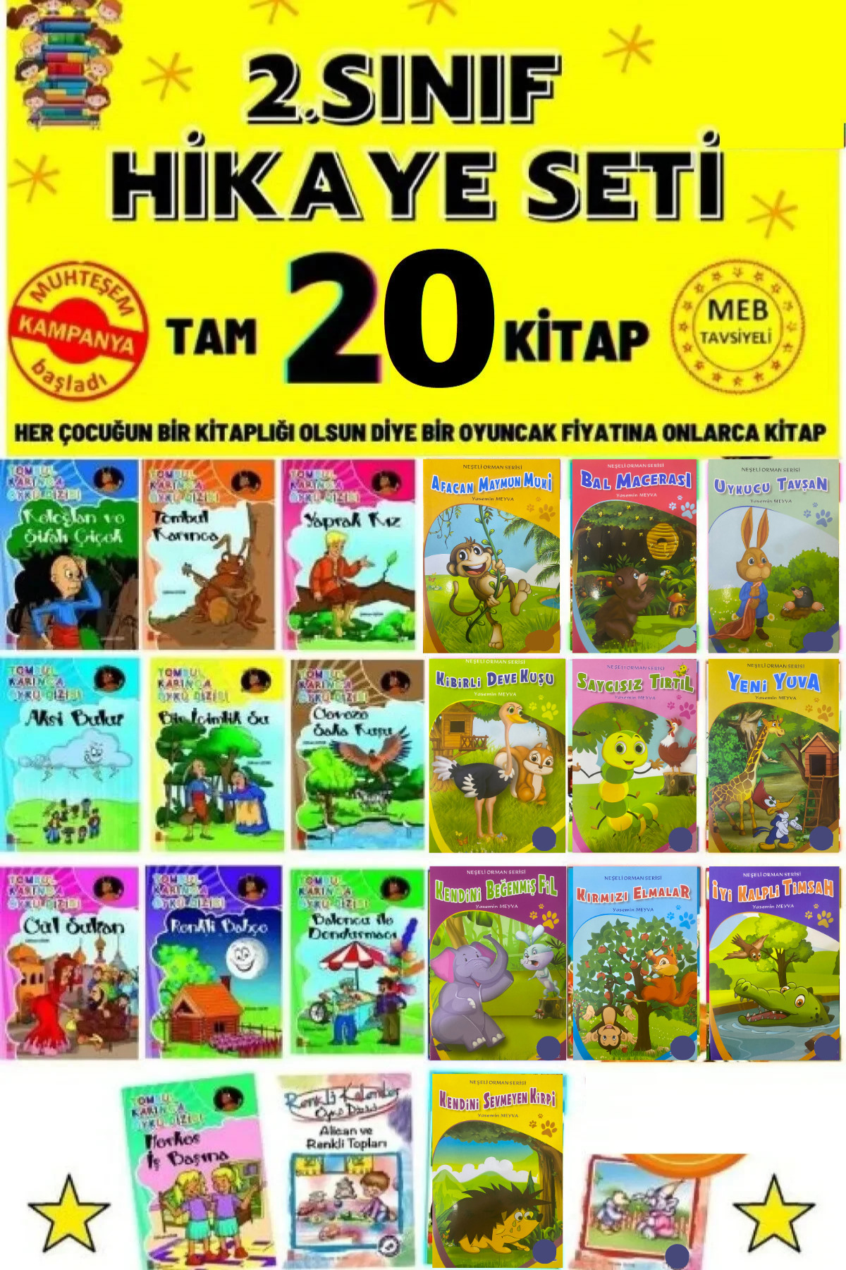 GÖNÜL YAYINCILIK 2.sınıflar Için Hikaye Kitabı Seti(rengarenk 20 'li Öykü Set)i fotoğrafı 4 (önizleme)