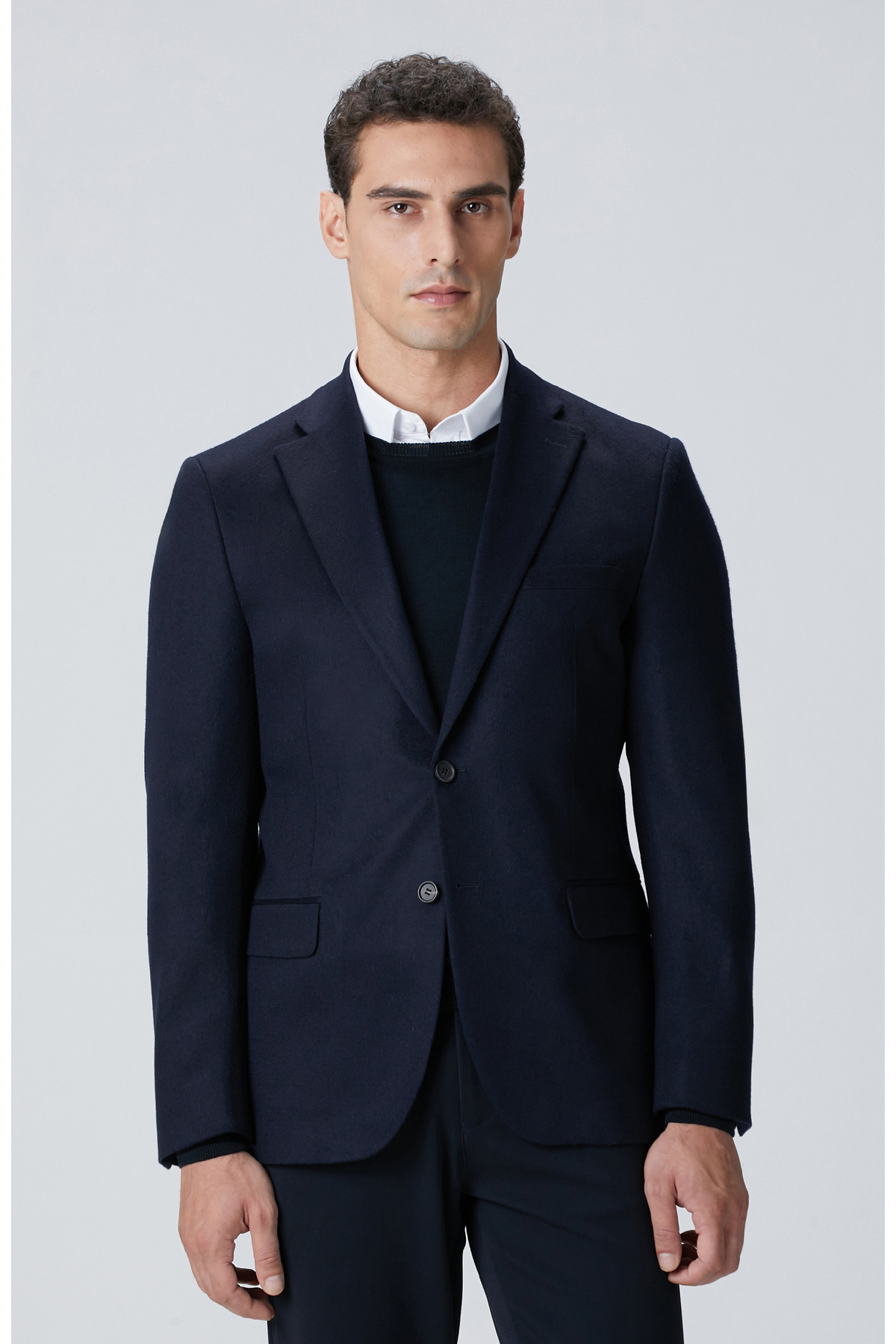 نتورک ژاکت کشمیر سرمه‌ای رنگ محدود