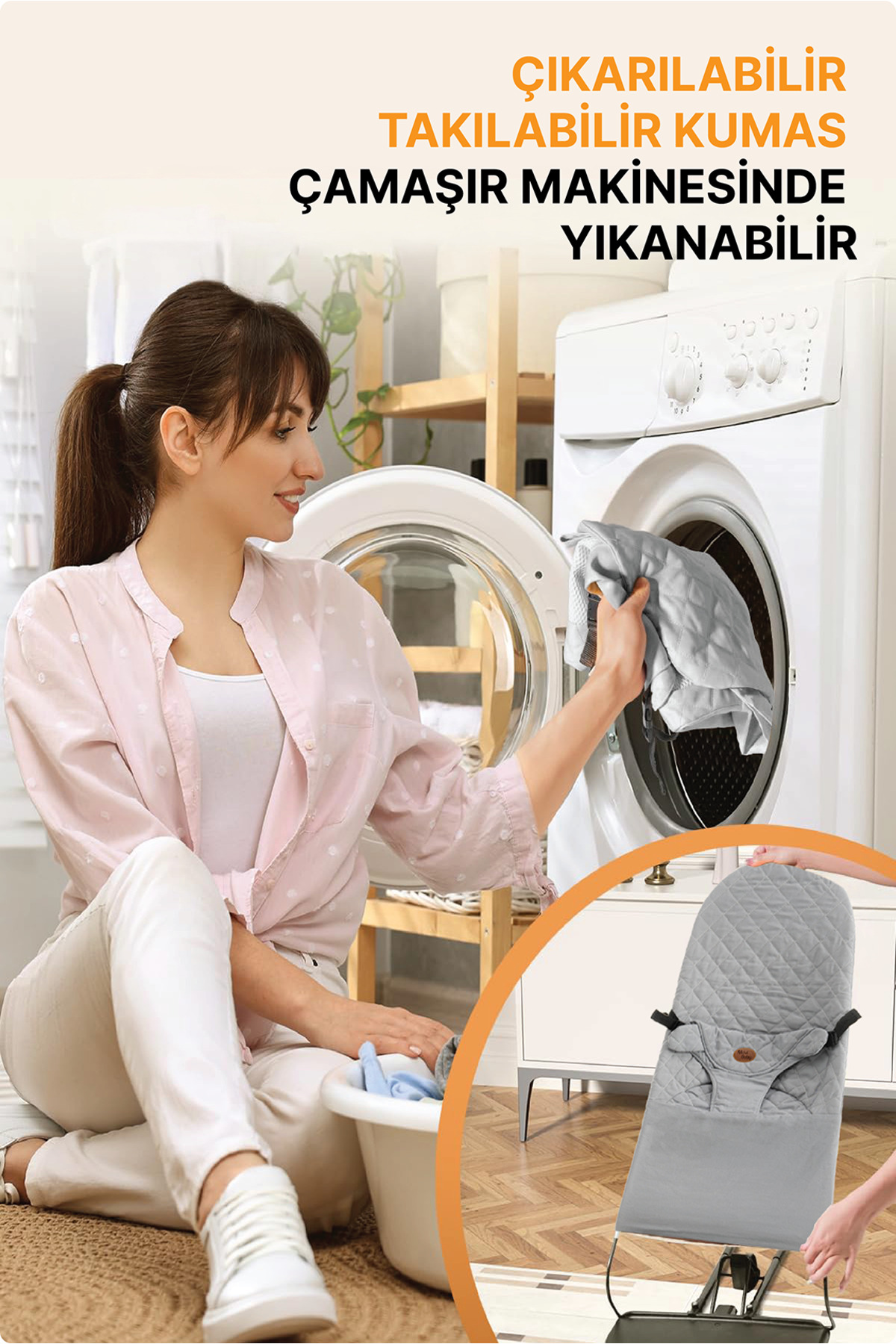 Livenzi Mobibaby Anakucağı Cotton Deluxe - Gri fotoğrafı 3 (önizleme)