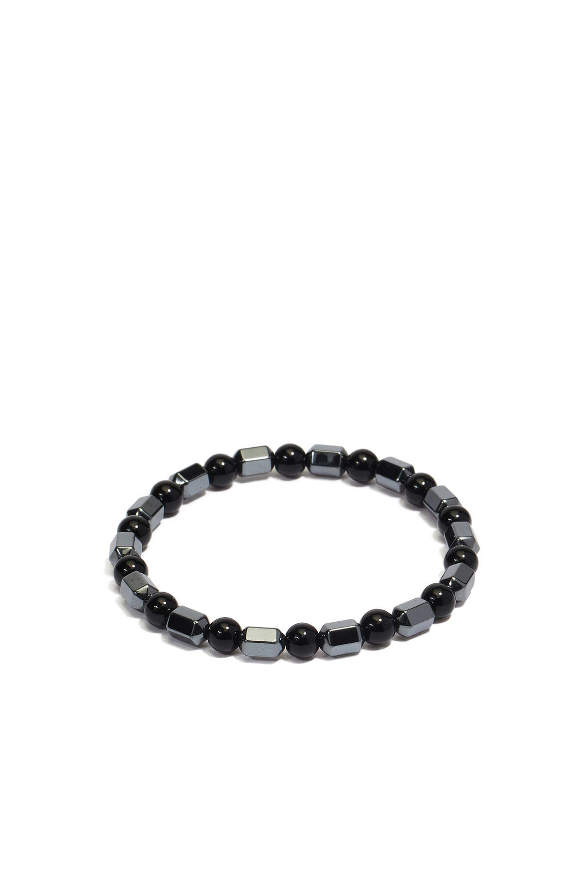 نتورک دستبند مردانه سنگ طبیعی مشکی