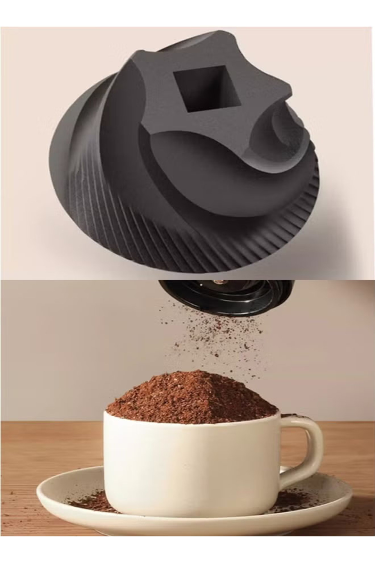 مطحنة قهوة كهربائية محمولة قابلة للشحن أسود USB C...