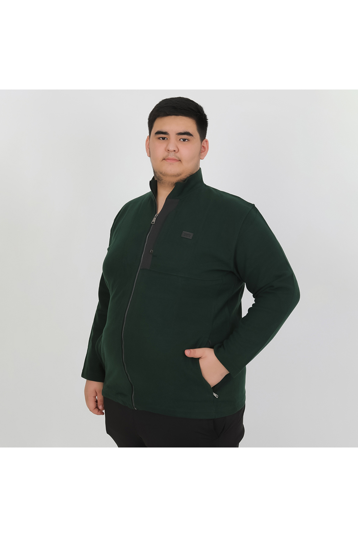 Ramon Miele Erkek Büyük Beden Cep Detaylı Selanik Hırka görsel 2